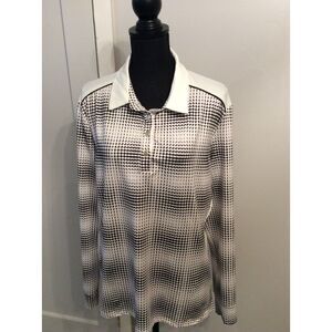 Jack Smith VNC Women's Plus 2XL Long Sleeve Polo Golf Geometric